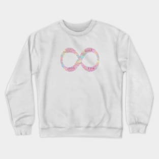 Infinity Symbol Silhouette Shape Text Word Cloud Crewneck Sweatshirt